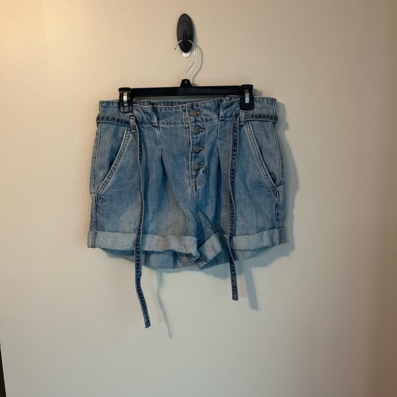 Hollister Denim Paper Bag Shorts - Picture 1 of 4